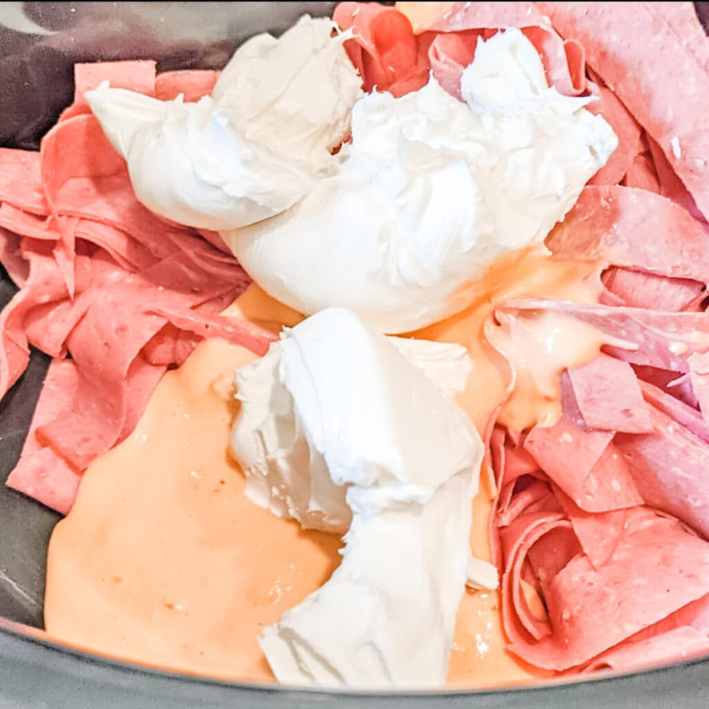 reuben ingredients in a slow cooker