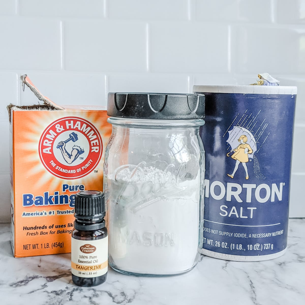 ingredients for a homemade sink cleaner