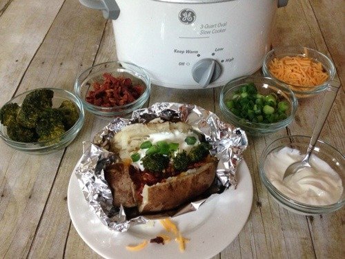 slow cooker baked potato bar