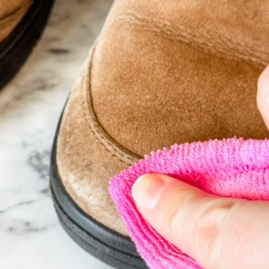 wiping down uggs with wet microfiber