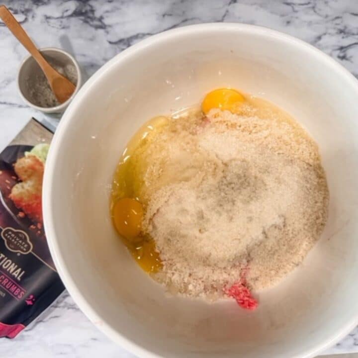 mixing ingredients for meatballs