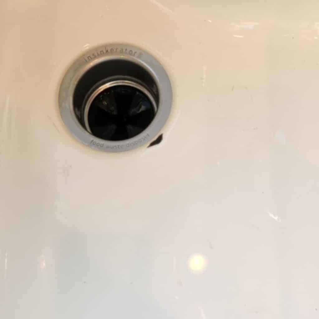 chip in a porcelain sink