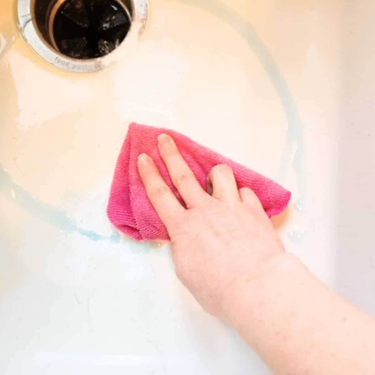 cleaning sink before fixing a chip