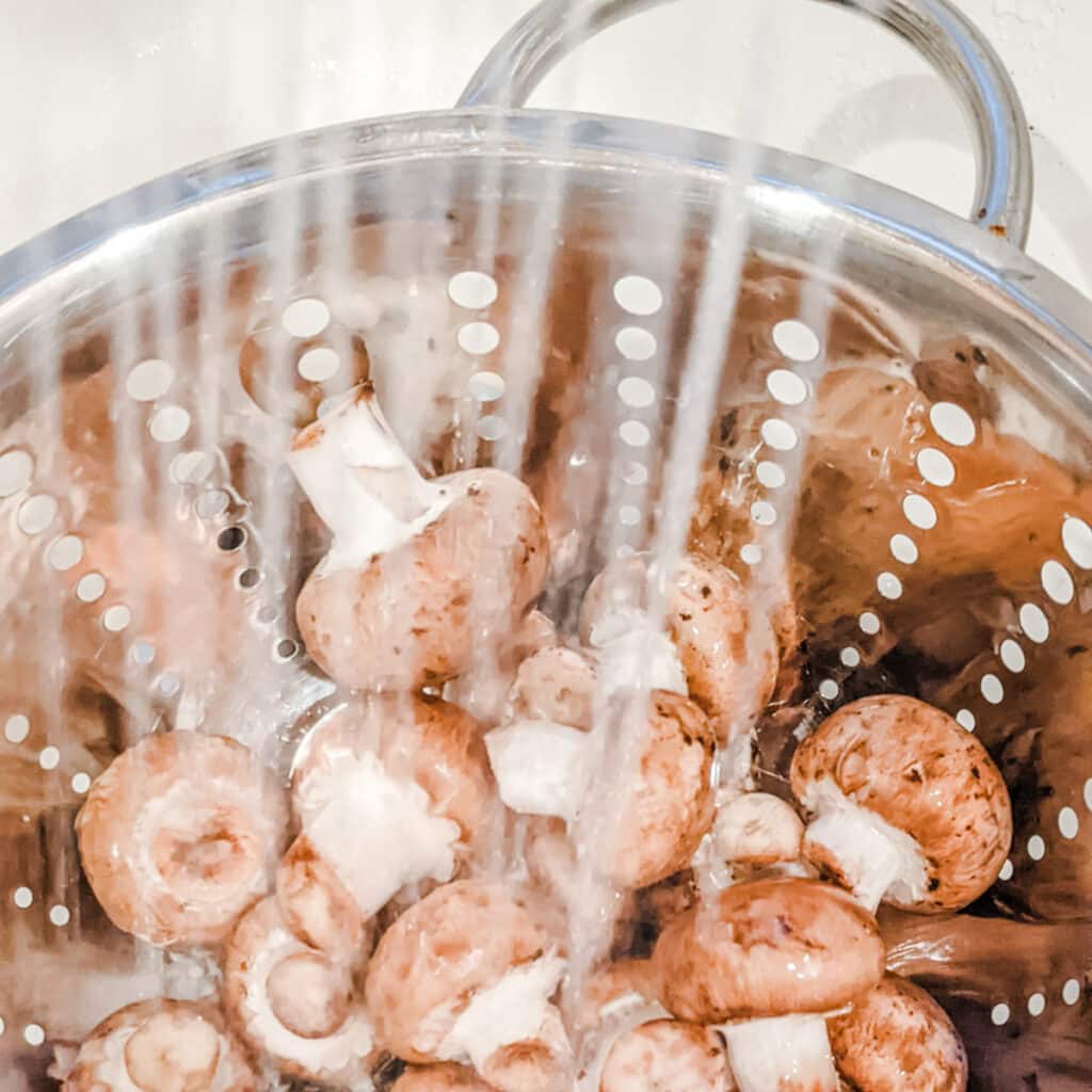 washing mushrooms before you freeze them