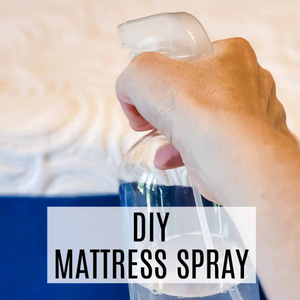 diy mattress spray with text overlay