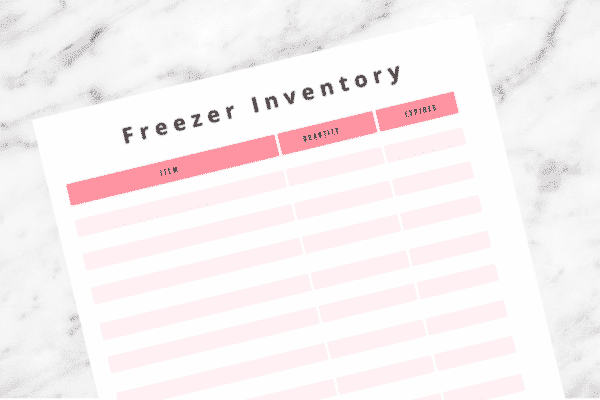 freezer inventory on marble