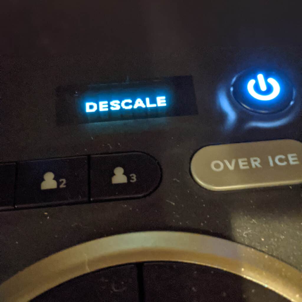 Reset descale light on Keurig.