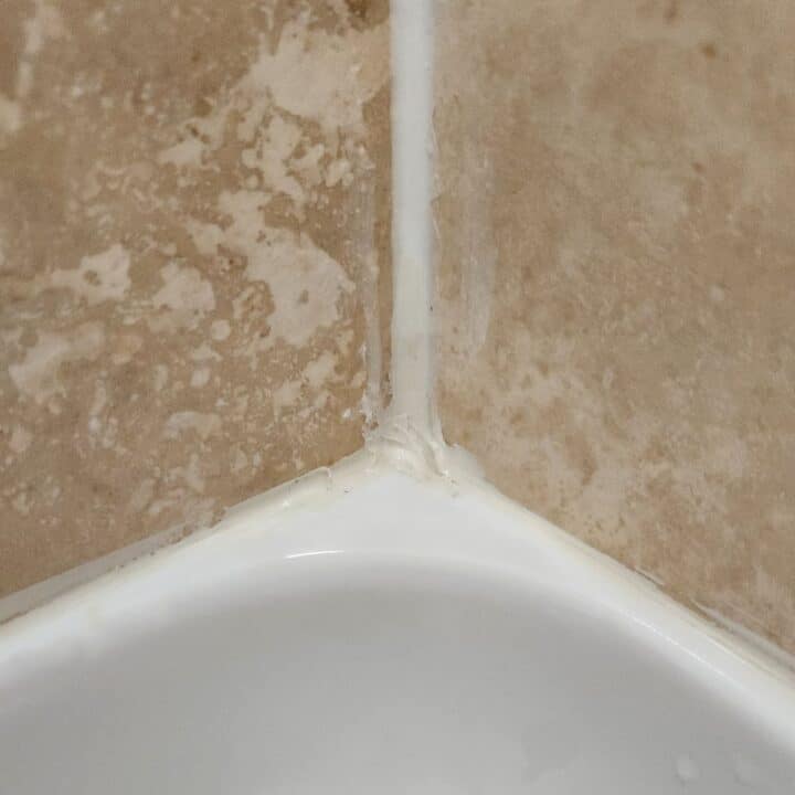caulk after cleaning with bleach to remove mold