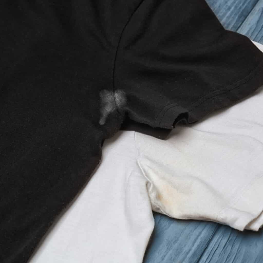 deodorant buildup on black shirt